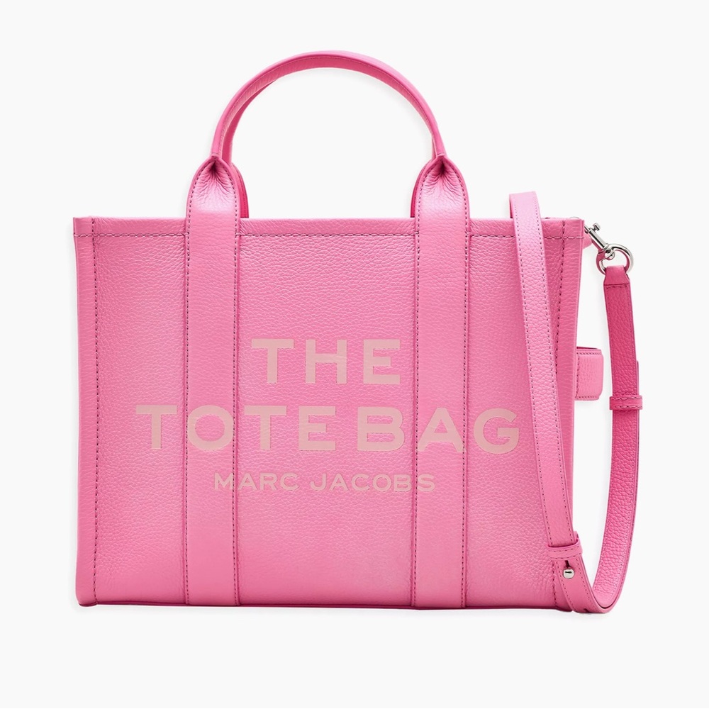 SMALL Marc Jacobs Petite Pink Tote Bag with Textured Leather & Detach Strap - Picture 13 of 13